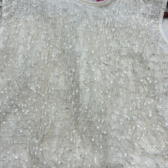 Vince Camuto All Fringe Sleeveless Party Shimmer Tank - Picture 5 of 6